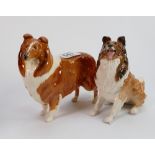 Beswick seated Collie 3080 and standing collie 1791. (2):