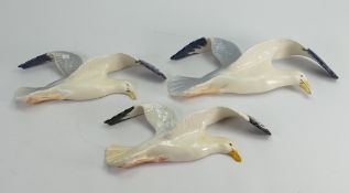 Beswick wall plaques as flying seagulls: model 658-2, 658-3 x 2. (3)