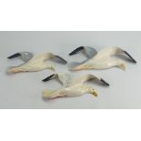 Beswick wall plaques as flying seagulls: model 658-2, 658-3 x 2. (3)