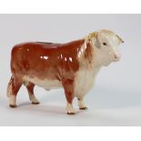 Beswick early Hereford bull 949: in dark chestnut colour.