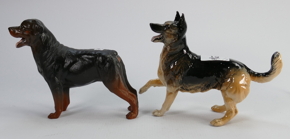 Beswick Alsatian 3073 and Rottweiler 3056 matte (2):