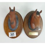 Beswick racehorse head wall plaques: comprising Troy and another (2)