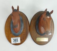 Beswick racehorse head wall plaques: comprising Troy and another (2)