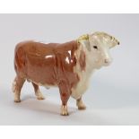 Beswick early Hereford bull 949: in chestnut colour.