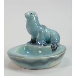 Beswick blue gloss Sealion dish: (slight crazing to inside dish)