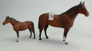 Beswick Quarter Horse and thoroughbred pony: both matte (2)