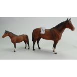 Beswick Quarter Horse and thoroughbred pony: both matte (2)