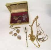 A small collection of jewellery: including Grovano ladies watch, silver pendants (approx 54g),