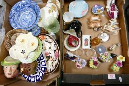 A mixed collection of items to include: Masons wall plate, Spode Italian Pattern items, floral tea