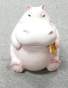 American Fitz & Floyd Pottery Cookie Jar: in form of Hippo, height 23cm