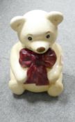 American Meteor Pottery Cookie Jar: in form of teddy bear, height 28cm