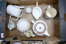 A Mixed collection of Wedgwood items to include: Colorado pattern tea pot, Wild Poppy side plates,