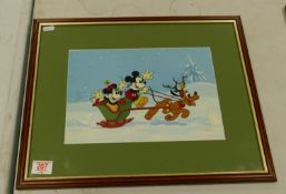 The Walt Disney Company Limited edition sericel print titled Sleigh Ride, frame size 39 x 49cm