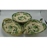 Masons Chartreuse Patterned Serving Dishes & Cake Stand: diameter of largest 28cm(3)