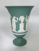 Wedgwood Teal Coloured Vase: height 19cm