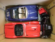 A small collection of model cars: Burago Porsche, Ferrari etc (6).