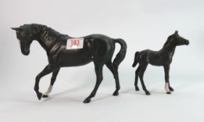 Beswick Black Beauty & Foal: