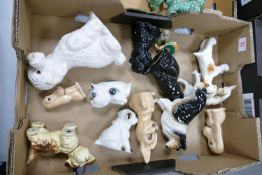 A collection of Sylvac & similar potter figures of Dogs, Cats & Rabbits: