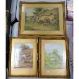 Three Gilt Effect framed prints: largest 39cm x 50cm(3)