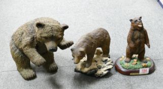 Three Large Resin Bears: height of tallest 28cm(3)