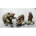 Three Large Resin Bears: height of tallest 28cm(3)