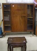 Early 20th Century oak bureau/glazed book case: (width 106cm), together with a nest of three