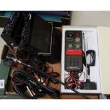 A collection of Citizen Band radio equipment: Sapphire X4000, Amstrad CB901, Realistic CB27-81 and