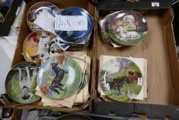 A large collection of limited edition wall plates with: Equine, Unicorn, Dog themes, mostly with