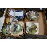 A large collection of limited edition wall plates with: Equine, Unicorn, Dog themes, mostly with