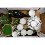 A mixed collection of item to include: Mid century John Russell Black Velvet Hostess Ware part tea