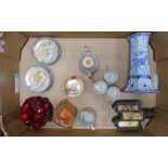 A mixed collection of items to include: Oriental Egg shell tea ware, Adams Blue & white oriental