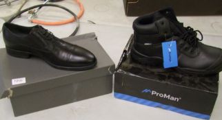 A pair of gents Nerogiardini leather shoes: together with a pair of safety shoes, BNIB, size 9 (2).