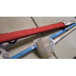 A lightweight concrete rake: together with a surveyors type measuring stick etc.