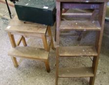 A set of vintage small step ladders: together with a homemade step/stool and a vintage painted