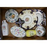 A mixed collection of items to include: Royal Worcester hand painted wall plate, Aynsley Orchard