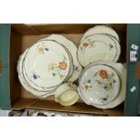 A collection of floral decorated Alfred Meakin Hand decorated dinner ware to include: dinner plates,