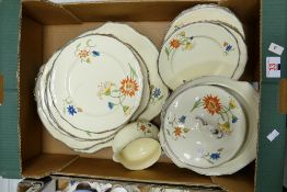 A collection of floral decorated Alfred Meakin Hand decorated dinner ware to include: dinner plates,