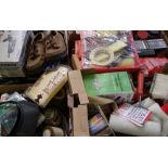 A mixed collection of DIY items and tools: angle grinder, steamer, rollers etc (4 trays).