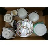 A mixed collection of items to include: Wedgwood Potpourri patterned tea pot, cream & sugar, Royal