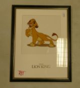 The Walt Disney Company Limited edition sericel print titled The Lion King, frame size 35 x 28cm