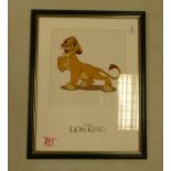 The Walt Disney Company Limited edition sericel print titled The Lion King, frame size 35 x 28cm