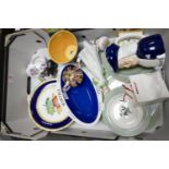 A mixed collection of items to include: Spode tea ware, Czech pottery bear, Wade vase, Martell
