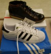 A pair of Adidas Superstars trainers (BNIB): together a pair of Pittarello Plus gents boots (very