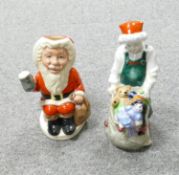 Royal Doulton Christmas figure Santa' Helper: together with similar Toby Jug(2)