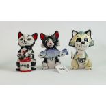 Three Lorna Bailey cats: All fish themed, tallest 12.75 cm (3)