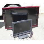 Samsung Le37A656A1f large flat screen Tv: together with smaller Sony item, both with remote