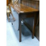 Mahogany drop leaf dining table: Measuring 110 cm x 122 cm x 72 cm high appx., full extended.