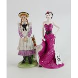 Two unnamed Coalport lady figures: