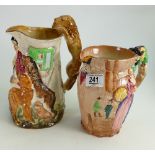 Burleigh ware reproduction jug Old Feeding Time: by Samual Alcock together with Nell Gwyn jug.