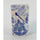 Anita Harris Blue / White Lustre Dragonfly Vase: height 15cm